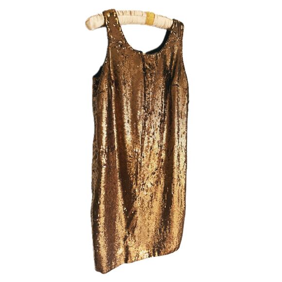 NWT Lauren Ralph Lauren Gold Sequined Shift Dress Size 4 NYE - Picture 12 of 14